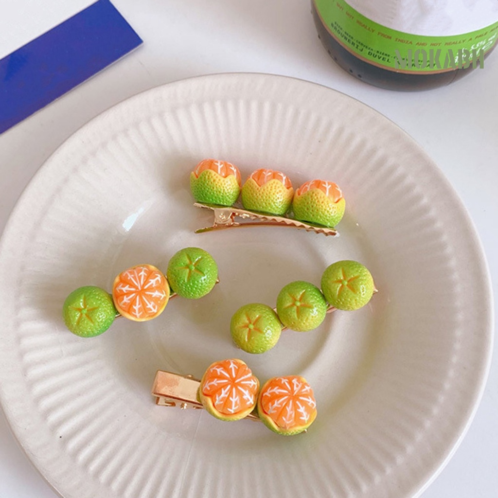 Kẹp Tóc Họa Tiết Trái Cam Dễ Thương Bắt Mắt