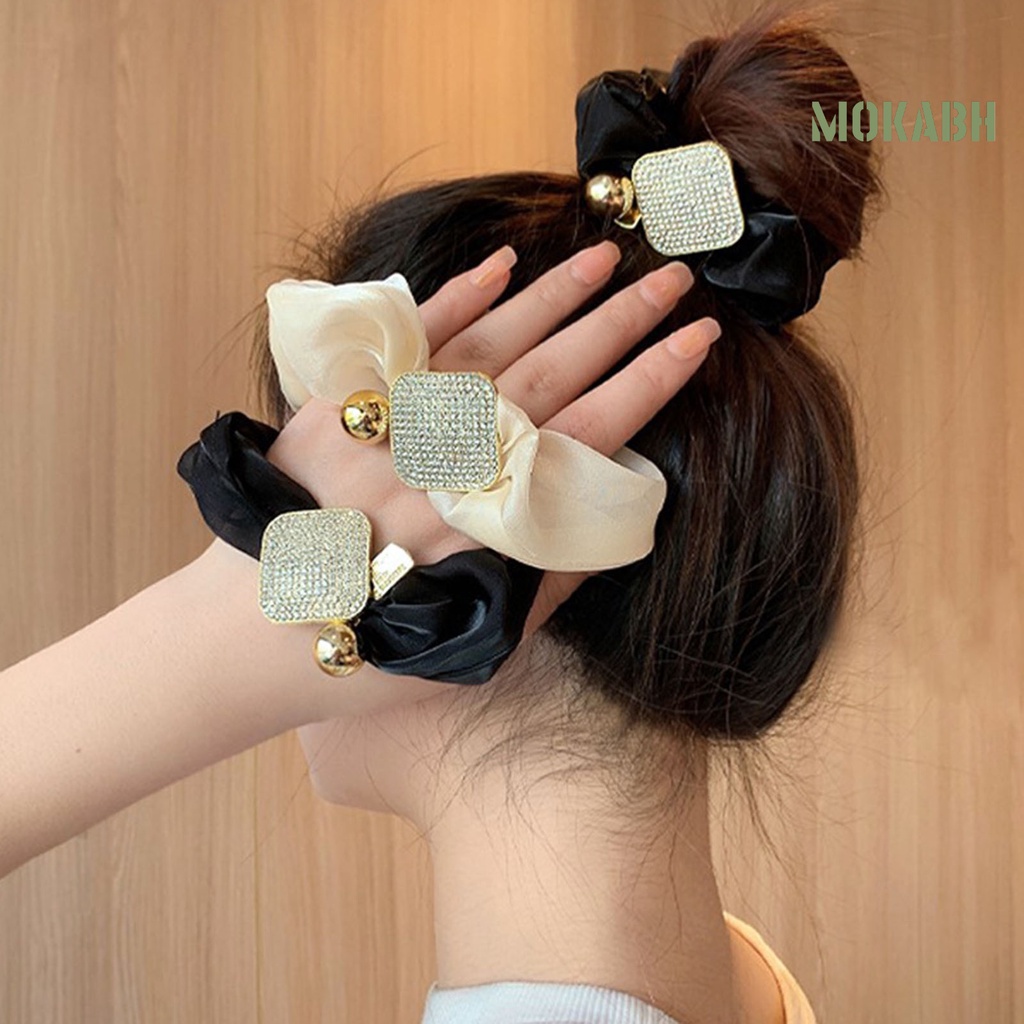 Dây Cột Tóc Co Giãn Đính Ngọc Trai Nhân Tạo Thời Trang Dành Cho Nữ