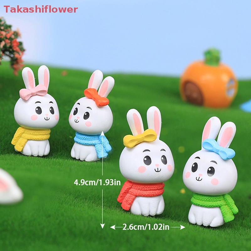 1 Đồ trang trí Thỏ Mini Dễ Thương Bằng Nhựa Resin Trang Trí Tiểu Cảnh