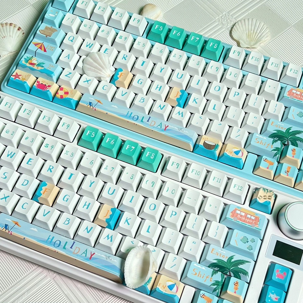 Hawaii Keycaps Cherry Profile Bãi Biển Mùa Hè PBT Dye Sub Bàn Phím Cơ Keycap