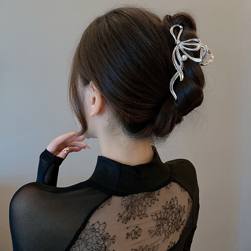 Kẹp TóC HìNh Nơ ĐíNh NgọC Trai Giả ThờI Trang Cho Nữ