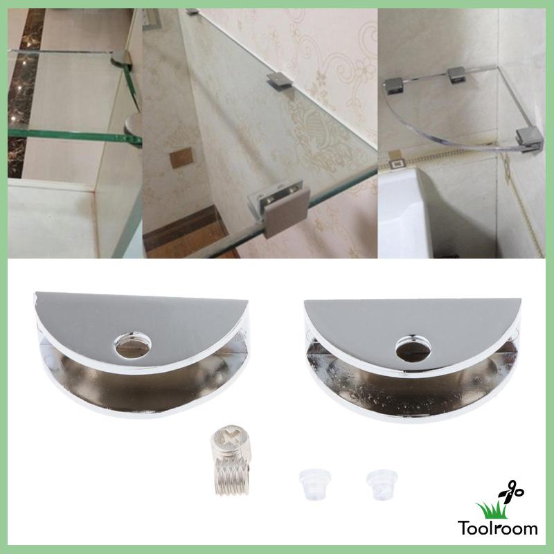 Bộ 2 Giá Đỡ Kính Hình Tròn Bằng Hợp Kim Kẽm Kích Thước 6-8mm Có Thể Điều Chỉnh Tiện Dụng