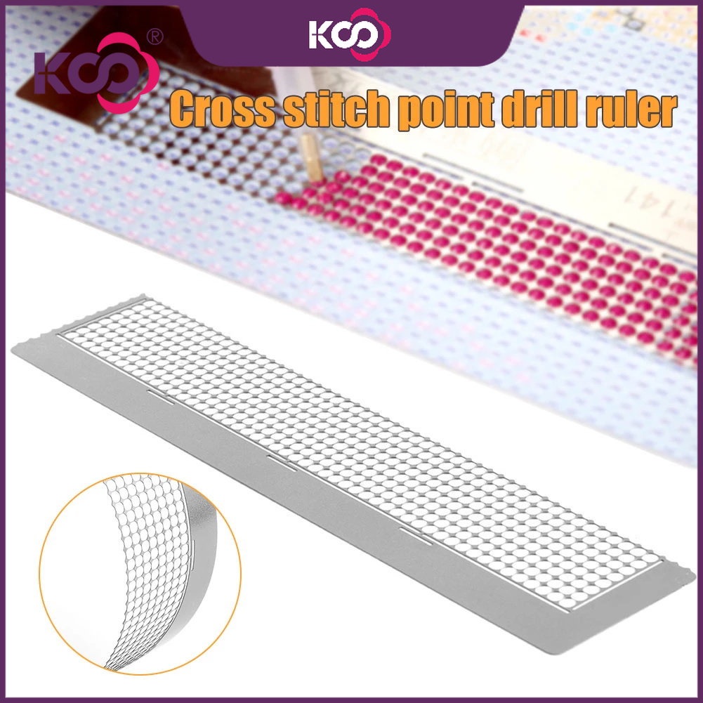 Thước Lưới Tròn 15cm Họa Tiết Chấm Bi Dùng Làm Tranh Đính Đá