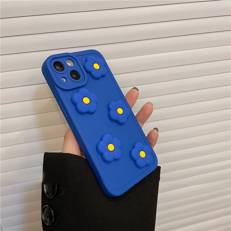 Ốp Điện Thoại Silicon Họa Tiết Hoa Năm Cánh 3D Cho Iphone SE2020 7 / 8 Plus 14 X XR XM 11 12 MINI 13 PRO MAX AT0344