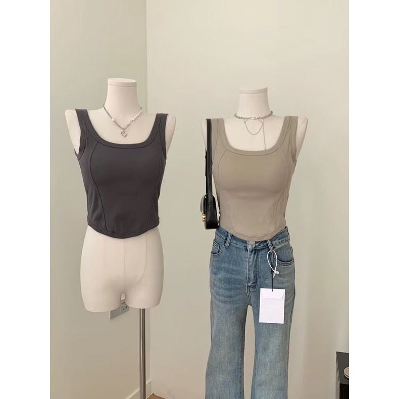 Áo Tank Top Màu Trơn Dáng Ôm Thời Trang Cá Tính Cho Nữ