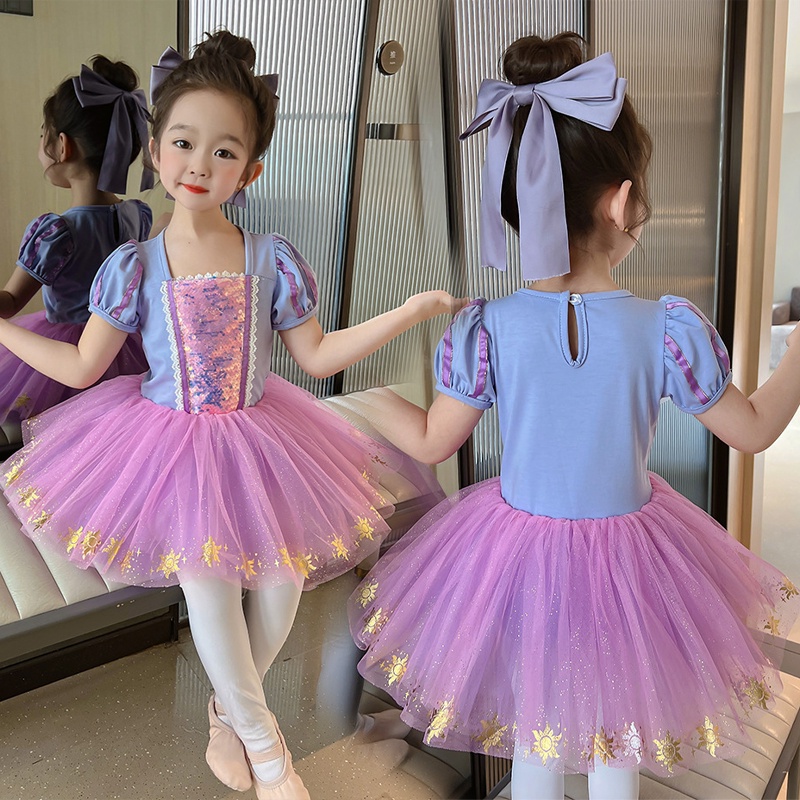 Đầm Công Chúa Sofia The First Dress Đính Kim Sa Phối Lưới Đính Nơ Thời Trang Halloween Cho Bé Gái