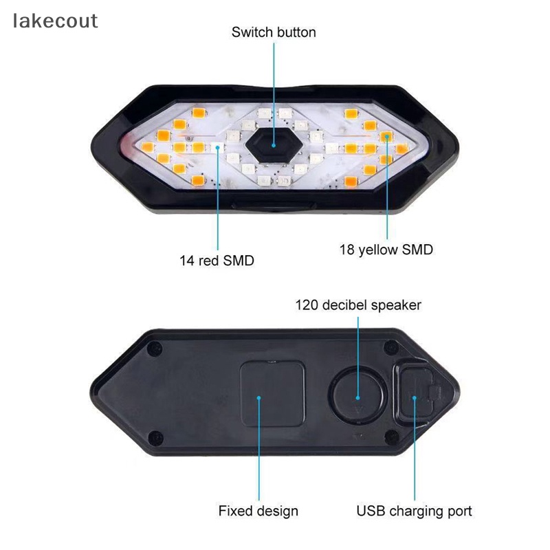 Đèn Xi Nhan Gắn Đuôi Xe Đạp Kèm Điều Khiển Từ Xa