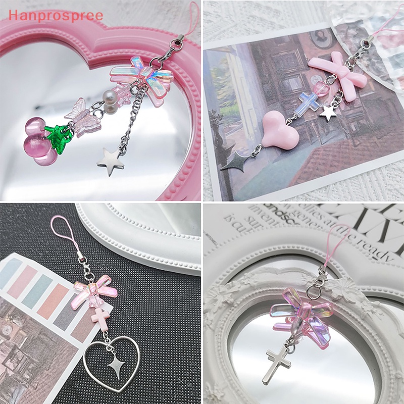 Hanprospree > Dây Đeo Điện Thoại Di Động Trong Suốt Đính Nơ Trái Tim Tươi Tắn Nhỏ Nhắn Nhẹ Nhàng Đa Năng Thời Trang Mùa Hè Cho Học