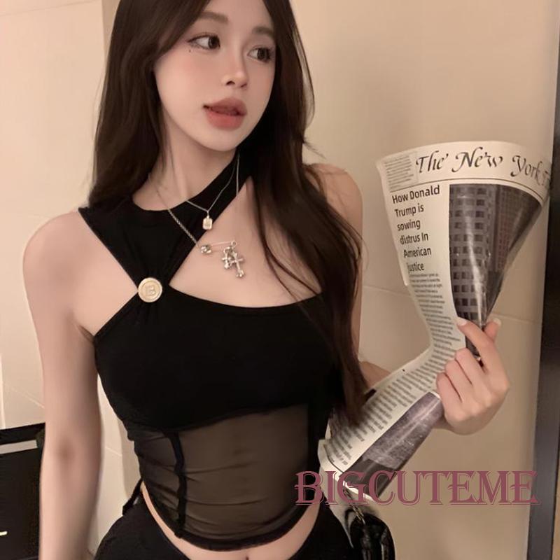 Áo Croptop Sát Nách Màu Trơn Dáng Ôm Thời Trang Mùa Hè Quyến Rũ Cho Nữ