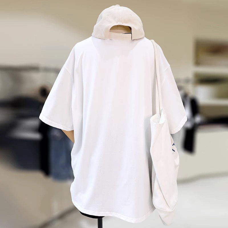 Áo Thun 100% Cotton Tay Ngắn Cổ Tròn In Họa Tiết Phong Cách Hàn Quốc Cho Nữ