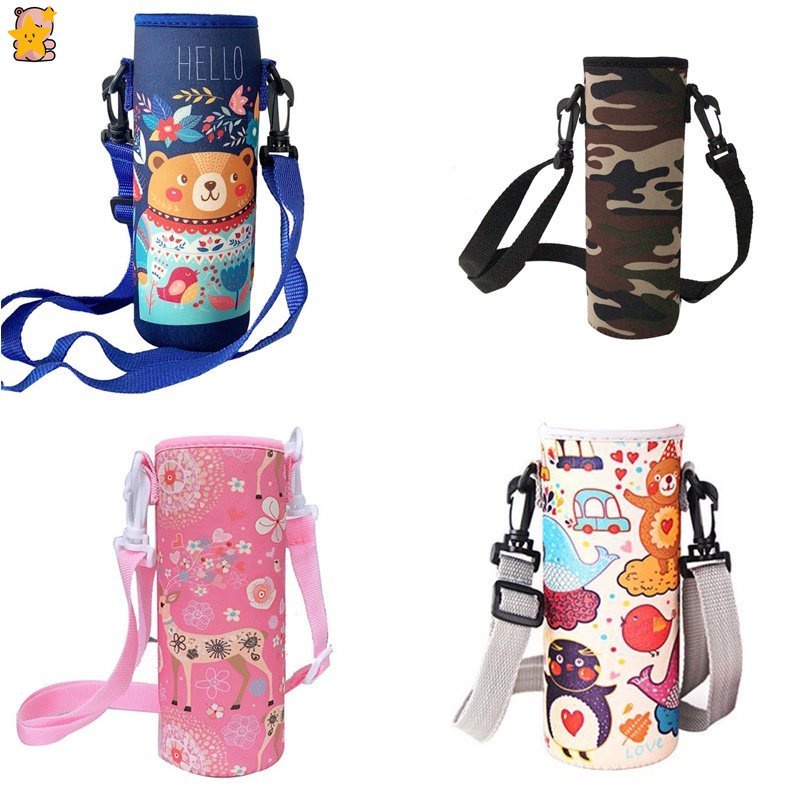 Vỏ Bọc Bình Nước Cách Nhiệt Họa Tiết Hoạt Hình Dễ Thương Cho Bé