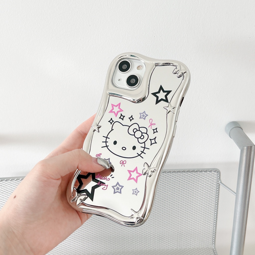 Ốp Điện Thoại PC Cứng Chống Sốc Mạ Điện Họa Tiết Hello Kitty Dễ Thương Cho iphone 14 13 12 11 Pro Max