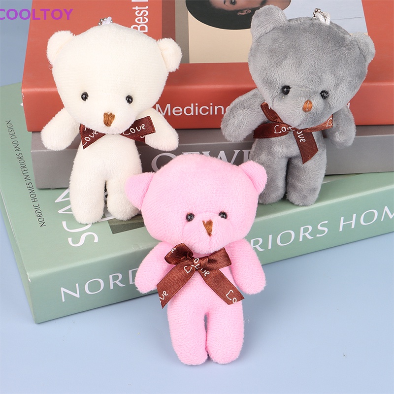 Set 10 Gấu Bông Mini 12cm Mềm Mại Trang Trí Bó Hoa / Móc Khóa Đa Ứng Dụng