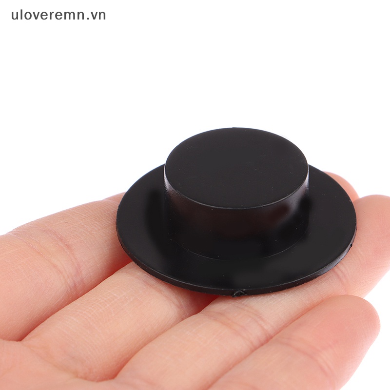 Set 10 Nón Nhựa Mini 3.7cm Màu Đen Trang Trí Nhà Búp Bê