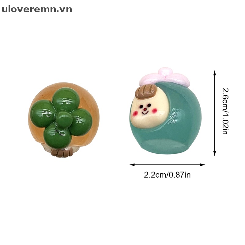 Bộ 2 Đồ trang trí Trái Xoài Hoạt Hình Mini Phát Sáng Dùng Trang Trí Tiểu Cảnh