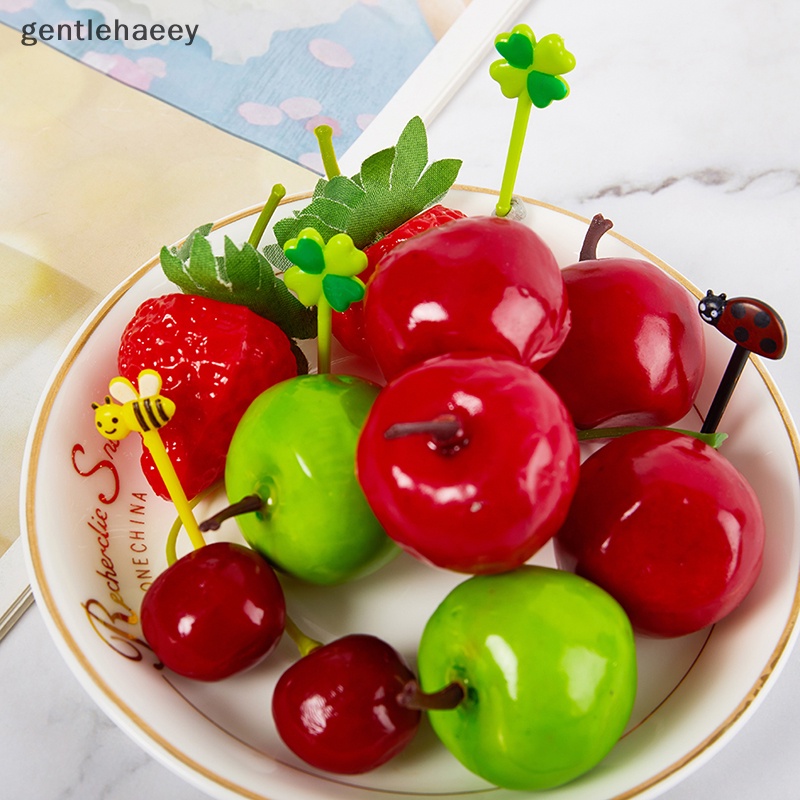 Bộ 8 Nĩa Ăn Trái Cây Hình Động Vật Bằng Nhựa Mini Có Thể Tái Sử Dụng Cho Trẻ Em