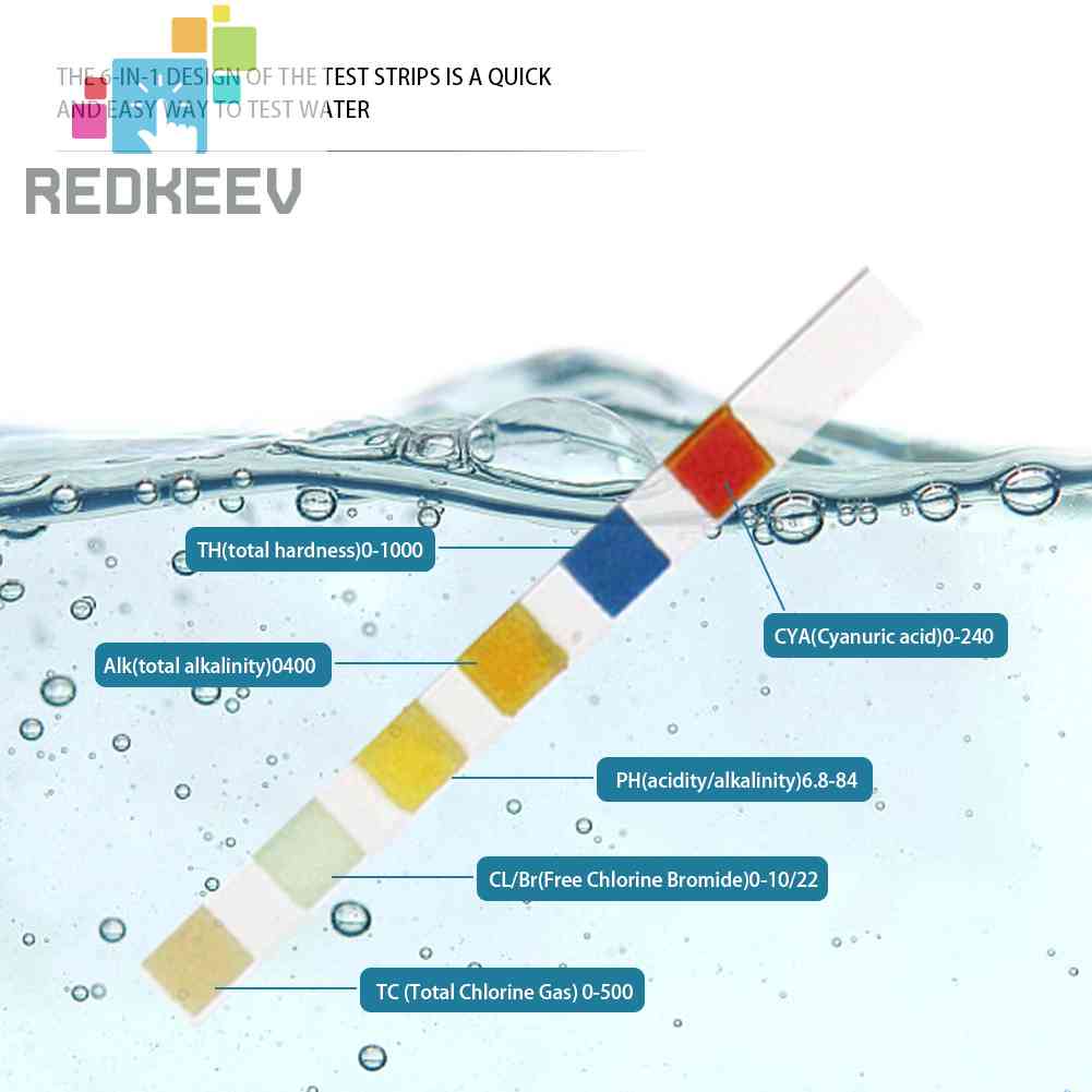 Set 50 Tờ Giấy Kiểm Tra Độ PH Bể bơi 6 Trong 1