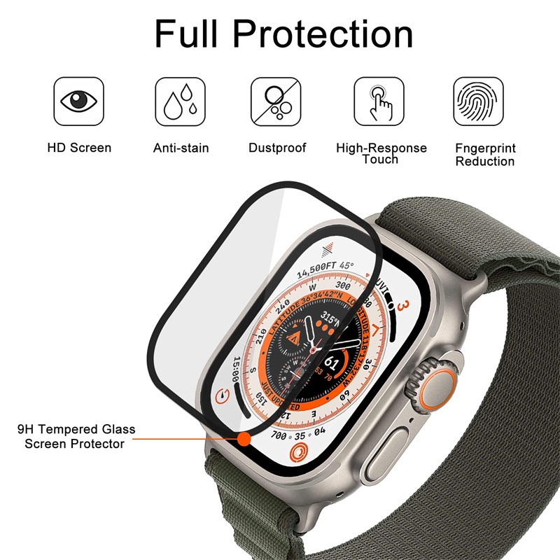 Miếng Dán Bảo Vệ Màn Hình Cong 3D 44mm 45mm 40mm 41mm 42mm 38mm Cho iwatch series 8 7 SE 6 5 4 3 Ultra 49MM