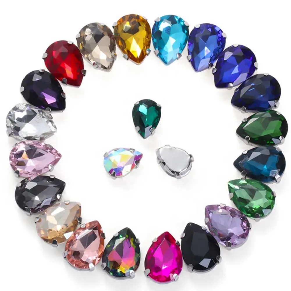 Đá Pha Lê Hình Giọt Nước Lớn Lấp Lánh Hợp Thời Trang Dùng May Túi Xách / Giày Dép