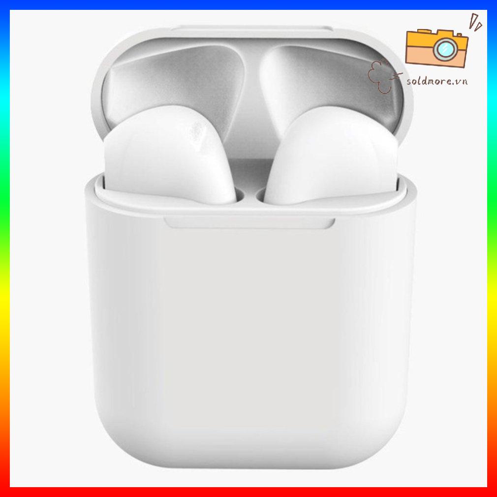 Tai nghe bluetooth i12 macaron 2 tai wireless kèm cặp tai TWS 5.0 inpods 12 blue (chỉ có trên shopee)