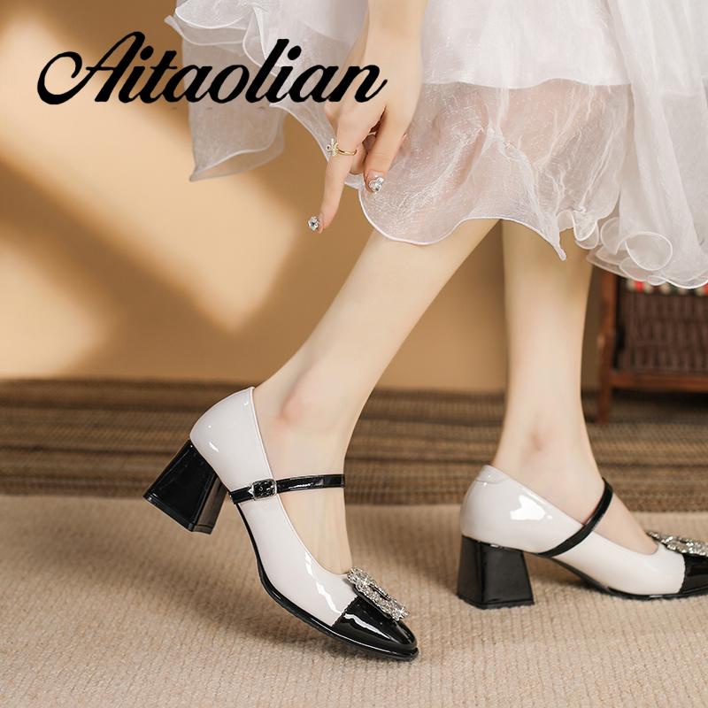 Giày Cao Gót 5.5cm Da Bóng Đế Mềm Thời Trang Cho Nữ