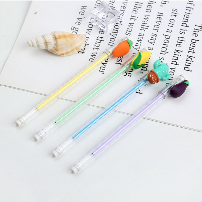 Bút Mực Gel Trong Suốt Hình Rau Củ Quả Dễ Thương Cho Học Sinh / Văn Phòng