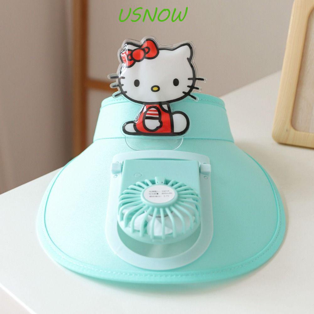 Mũ Chống Nắng Mùa Hè Hở Chóp In Họa Tiết Mèo / Minnie / Khủng Long Có Thể Sạc Lại Cho Bé