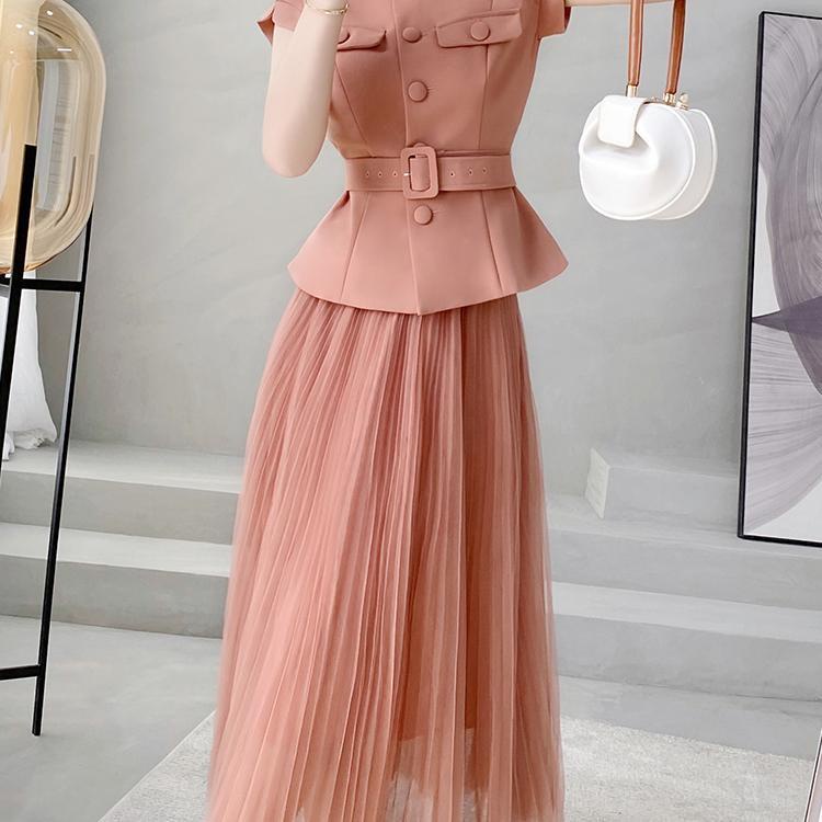 Set Áo Váy Lưới Không Tay Thời Trang Mùa Hè Cho Nữ