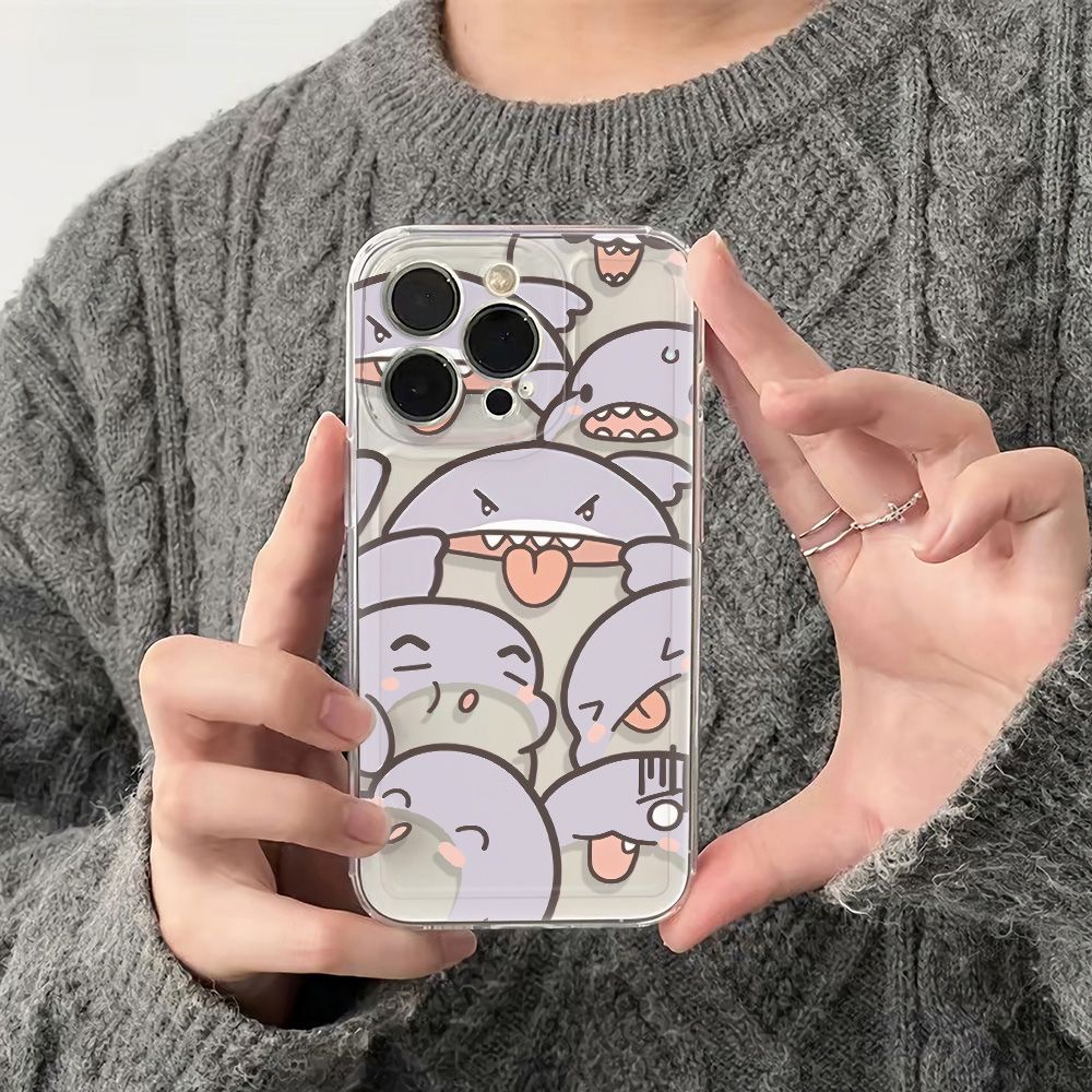 ✅Ốp Điện Thoại Dẻo Họa Tiết Cá Mập Dễ Thương Chống Sốc Cho iPhone12 G8C8 1311 78max 6In plus 14pro