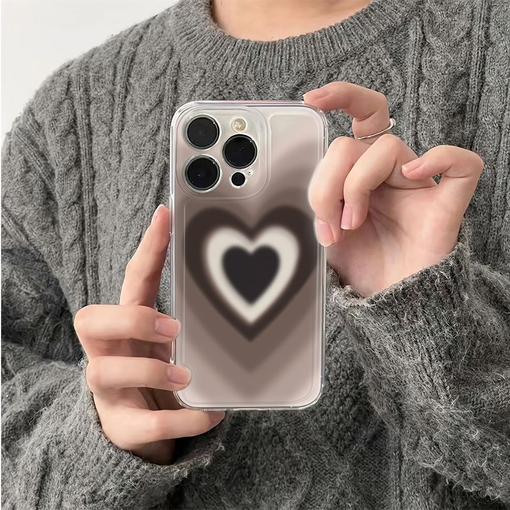 ✅Ốp Điện Thoại Mềm Màu Đen Chống Sốc Hình Trái Tim Cho Iphone 13max 11 14Pro 12Plus 786In UYVE