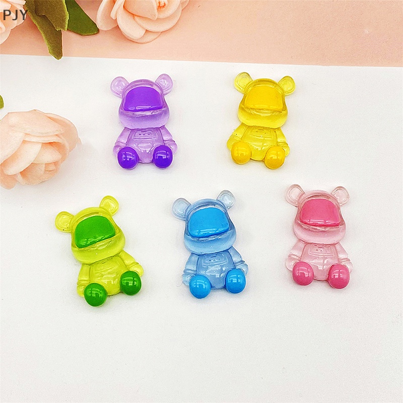 Dây Cột Tóc Hình Gấu Bằng Nhựa Resin Màu Sắc Phát Quang Độc Đáo Trang Trí Nhà Cửa / Sân Vườn