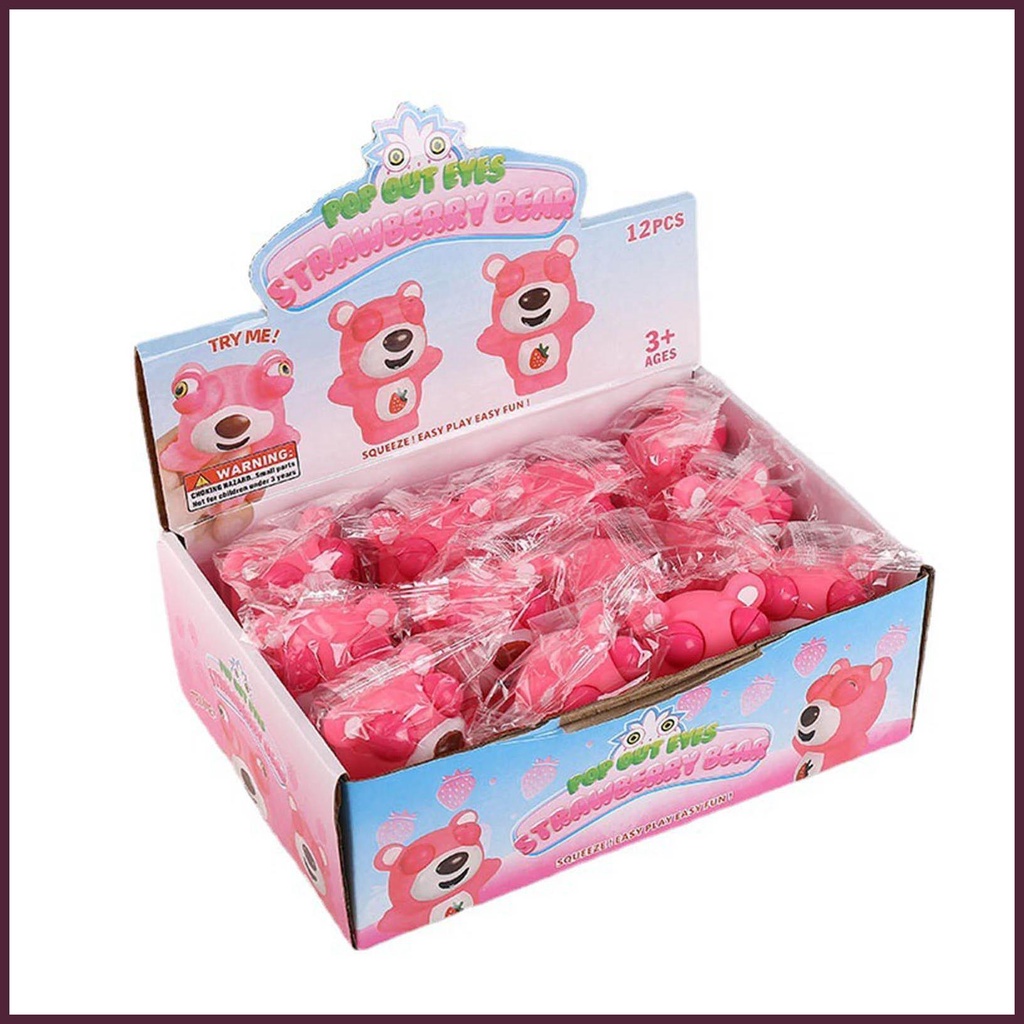 Móc Khóa Hình Gấu Dâu Tây Dễ Thương Vui Nhộn