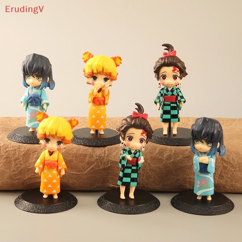 Bộ 6 Mô Hình Búp Bê Anime Demon Slayer Dùng Trang Trí Nhà Cửa / Xe Hơi
