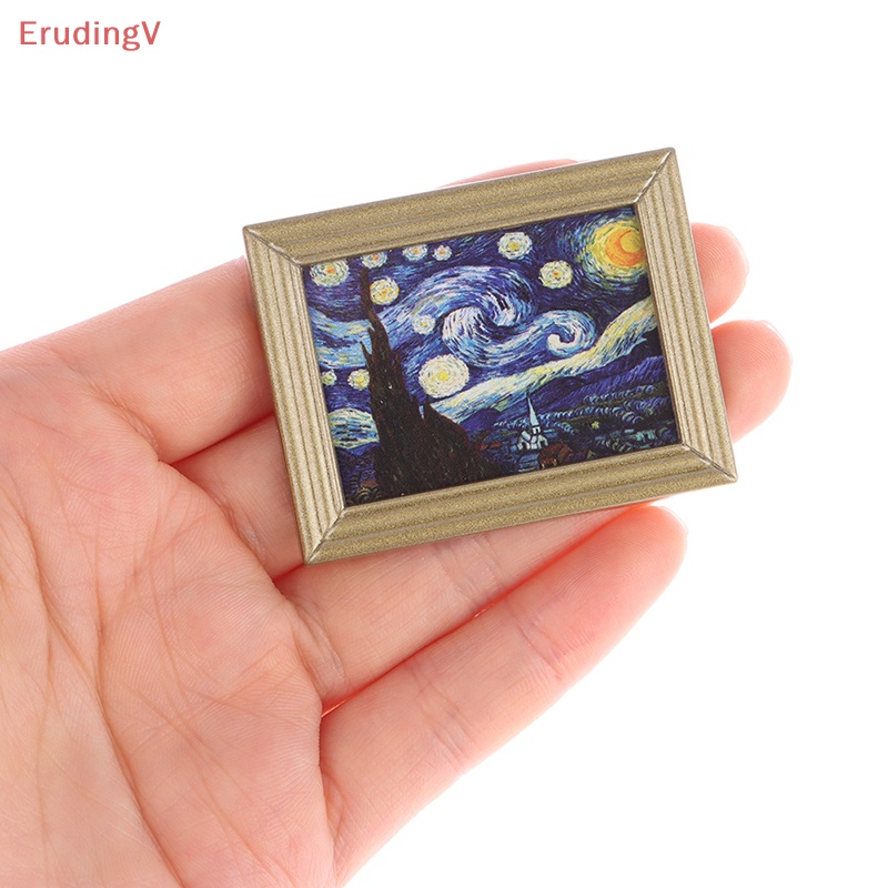 [ErudingV] Tranh Sơn Dầu Bầu Trời Đầy Sao Treo Trang Trí Nhà Búp Bê 1: 12