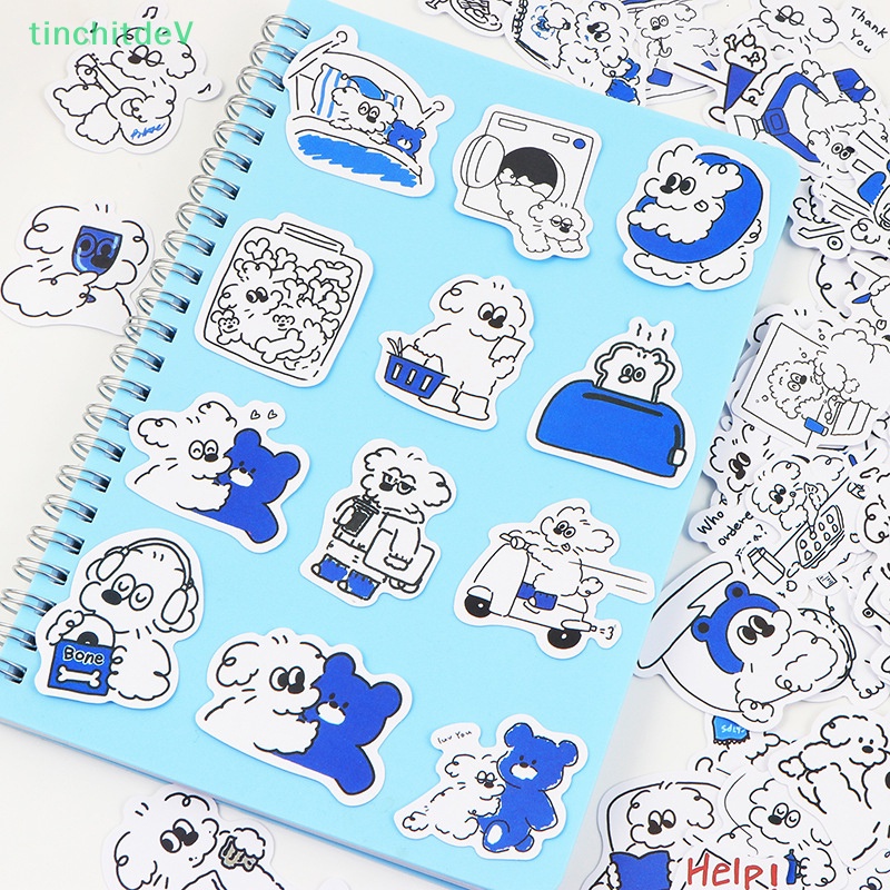 Bộ 60 Miếng Dán Hình Chú Chó Graffiti Dễ Thương Dùng Trang Trí DIY