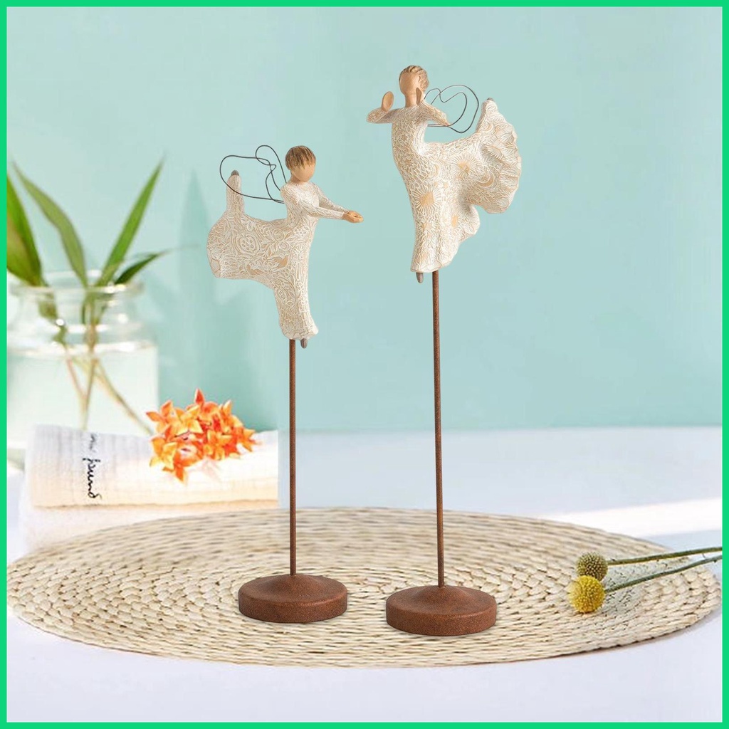 Set 2 Tượng Thiên Thần Manger Bằng Nhựa Resin Để Bàn Trang Trí Giáng Sinh