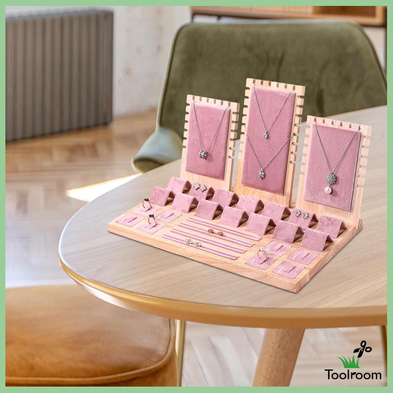 Khay Đựng Trang Sức Bằng Gỗ Màu Hồng Kích Thước 15.3x9.2x9inch