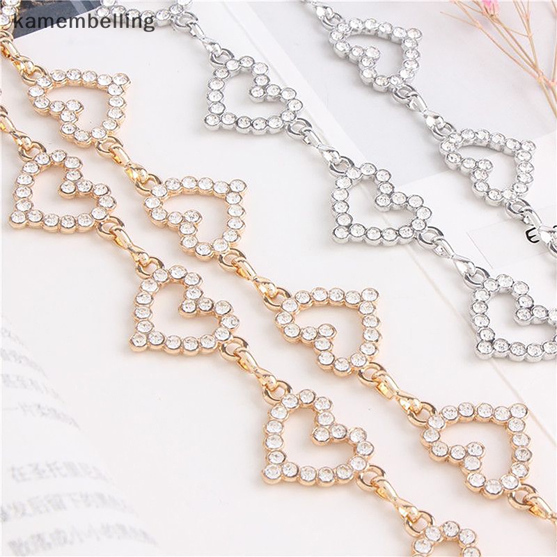 Dây Xích Đeo Hông Một Lớp Đính Đá Hình Trái Tim Đơn Giản Thời Trang Cho Nữ