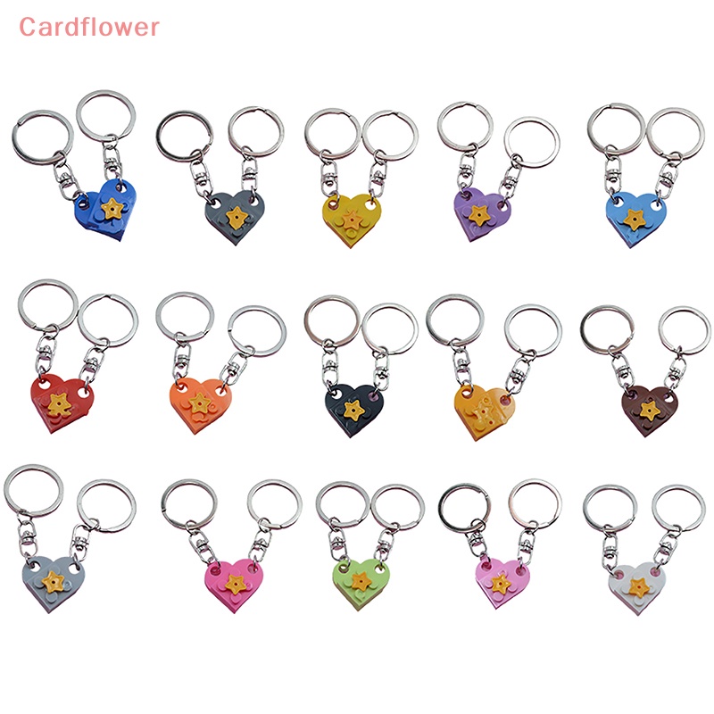 1 / 2 Cặp Móc Khóa Hình Trái Tim Ngôi Sao Năm Cánh Thời Trang Dành Cho Nam Và Nữ