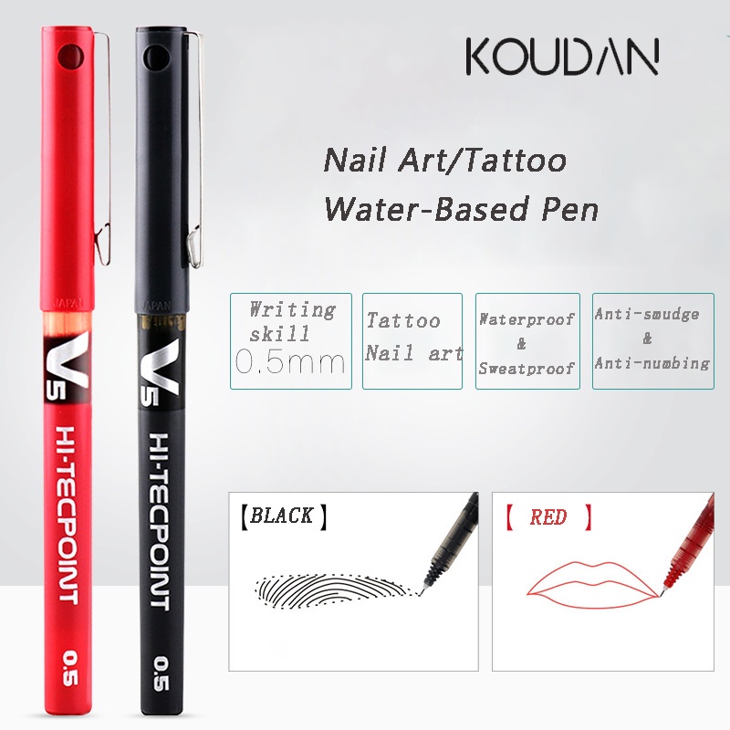 Bút Vẽ Móng Nghệ Thuật Họa Tiết Chấm Bi Đen Đỏ KOUDAN