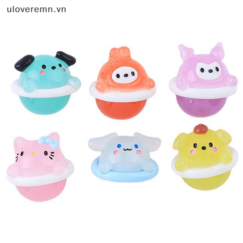 Set 2 Phụ Kiện Trang Trí Điện Thoại Kiểu Hoạt Hình Mini Dạ Quang DIY