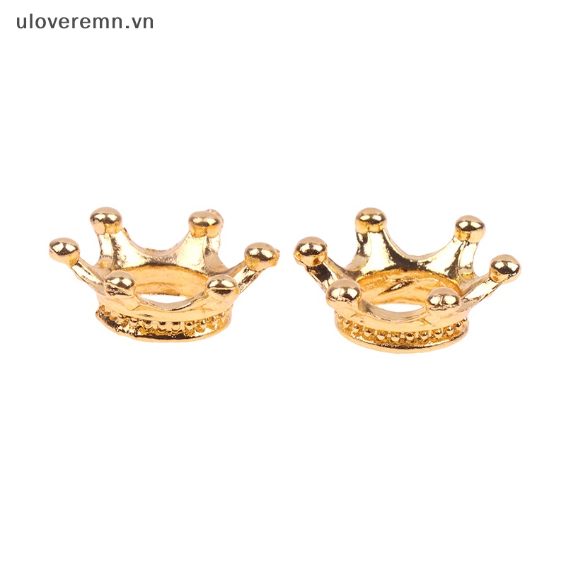 Set 2 Vương Miện Mini Bằng Nhôm Mạ Vàng Bạc 1: 12 Trang Trí Nhà Búp Bê