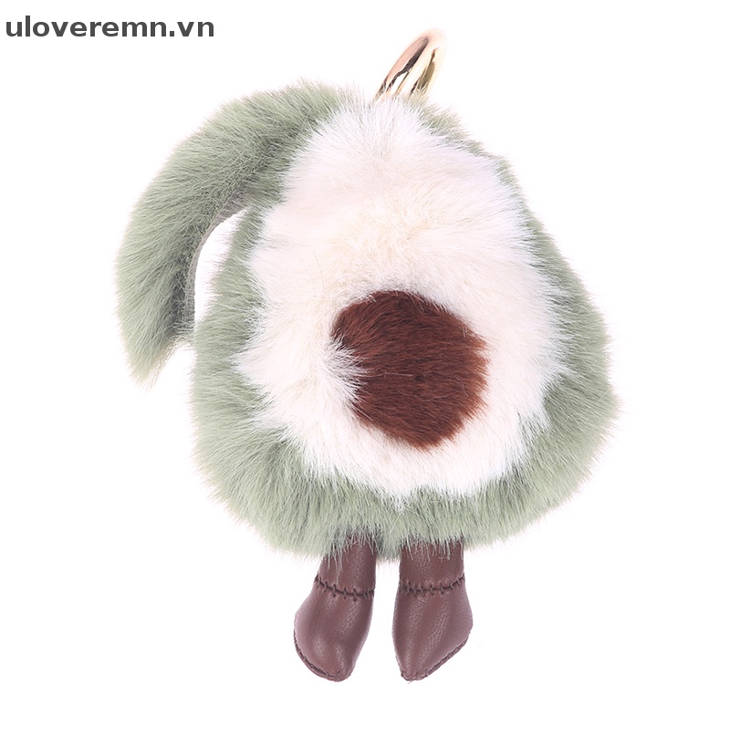 Uloveremn Móc Khóa Lông Chồn Hình Quả Bơ Lông Xù Đáng Yêu Dành Cho Nữ