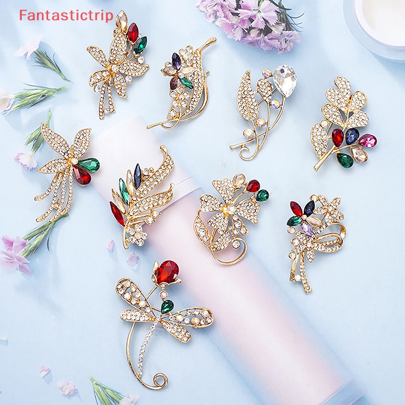 Ghim Cài Áo Hình Hoa Đính Đá Nhiều Màu Sắc Phong Cách Vintage Thời Trang Cho Nữ Mới