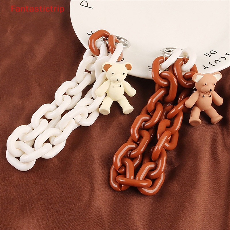 [Fantastictrip] Móc Khóa Hình Gấu Hoạt Hình Dùng Trang Trí Ba Lô / Túi Xách / Ô Tô Mới