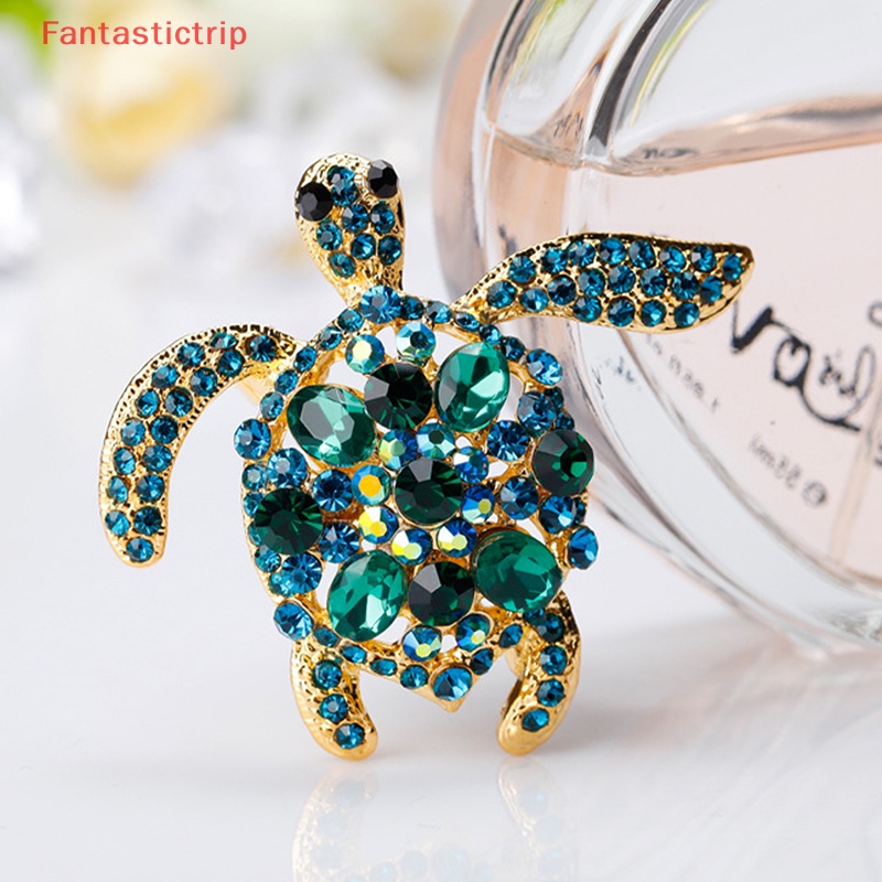 Ghim Cài Áo Hình Rùa Biển Đính Đá Xanh Lá Thời Trang Cho Nữ