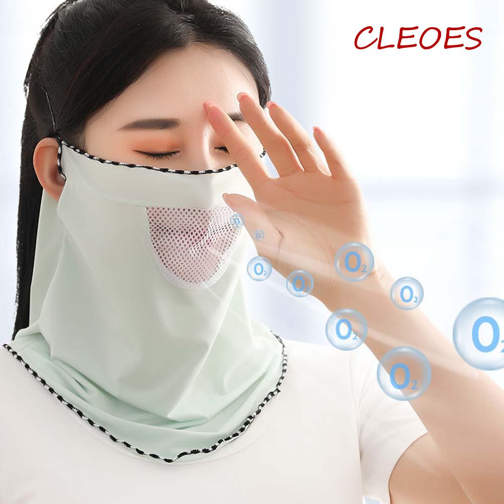 Khẩu Trang CLEOES Bằng Lụa Lạnh Gọn Nhẹ Thoáng Khí Bảo Vệ Cổ Và Mũi