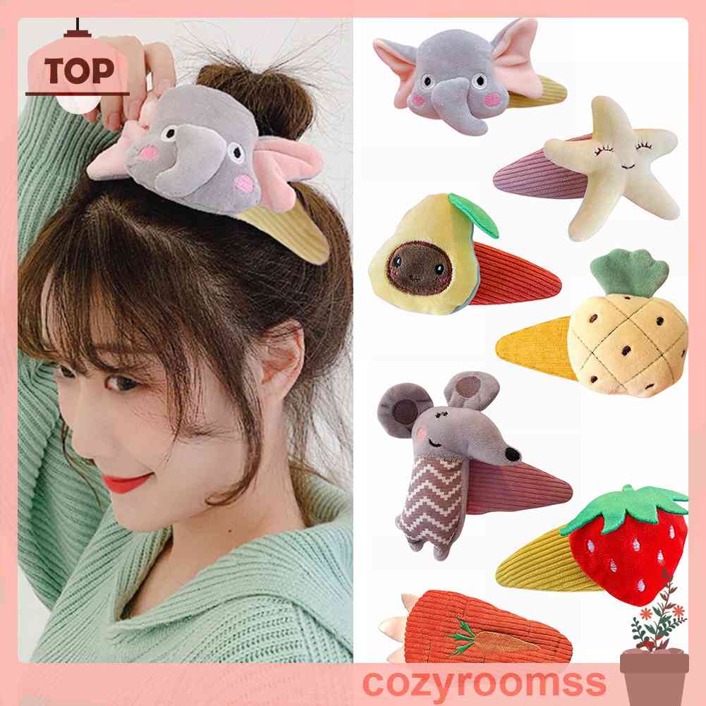 Kẹp Tóc Trang Điểm Hình Thú &amp; Trái Cây Dễ Thương Cho Nữ