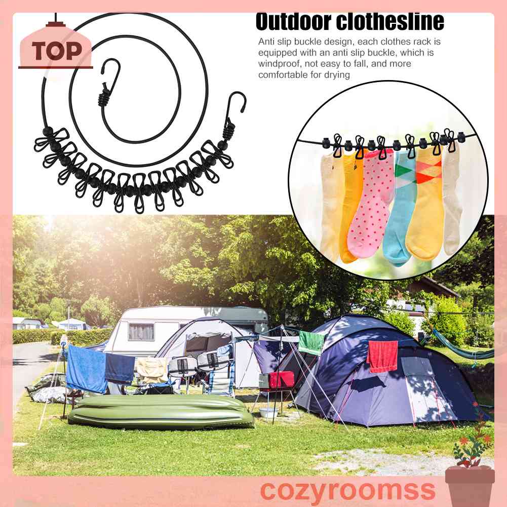 Dây Phơi Quần Áo Kèm 12 Kẹp Chống Trượt