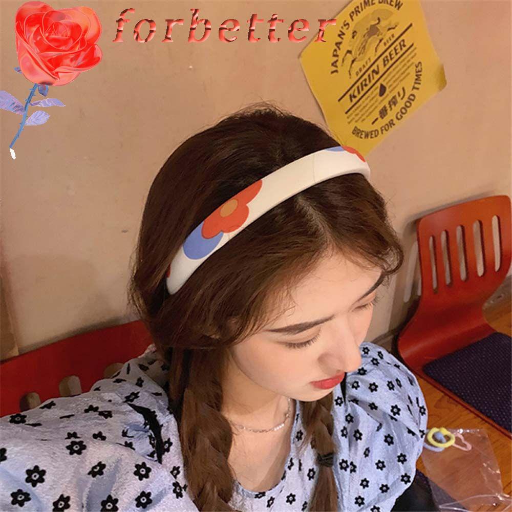 Băng Đô Cài Tóc Bản Rộng Đính Hoa Dễ Thương